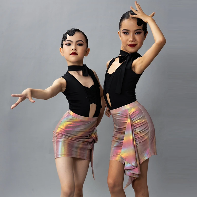 Girls Latin Dance Competition Costume Black Sleeveless Tops Laser Skirt Modern Dance Outfit ChaCha Samba Dance Clothes DL10894
Girls Latin Dance Competition Costume Black Sleeveless Tops Laser Skirt Modern Dance Outfit ChaCha Samba Dance Clothes DL10894