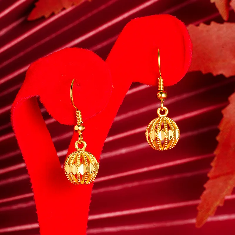 Luxury 24K 9999 Pure Gold real gold Women's national embroidered ball ear hook eardrop
Luxury 24K 9999 Pure Gold real gold Women's national embroidered ball ear hook eardrop