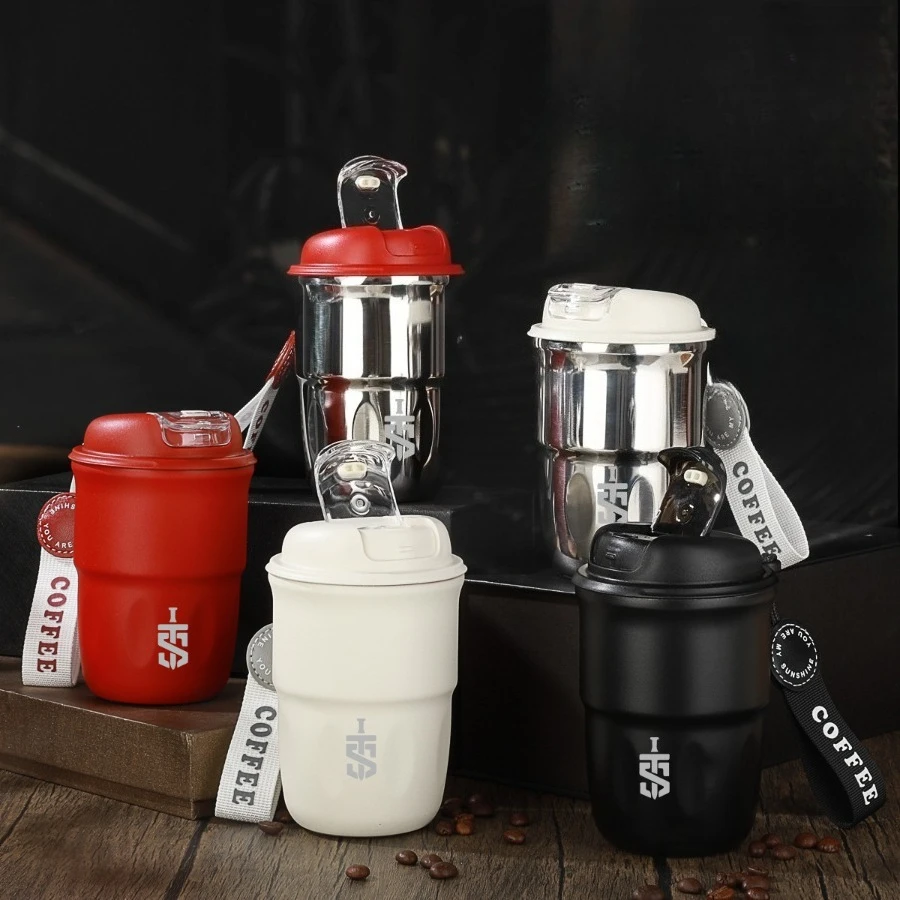 High-value simple with hand to keep cold coffee cup men and women portable portable stainless steel insulation water cups
High-value simple with hand to keep cold coffee cup men and women portable portable stainless steel insulation water cups
