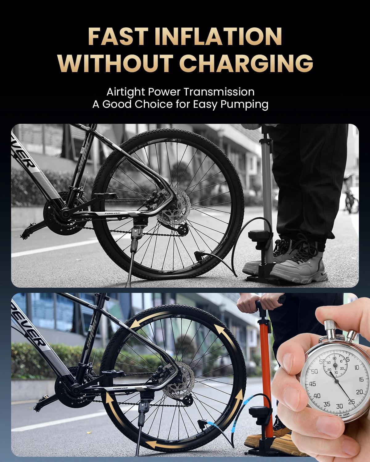 Bike Pump with Gauge High Pressure Floor Bicycle Pump for Presta and Schrader ValveBike Tire Pump for Road Bike/MTB/Hybrid
Bike Pump with Gauge High Pressure Floor Bicycle Pump for Presta and Schrader ValveBike Tire Pump for Road Bike/MTB/Hybrid