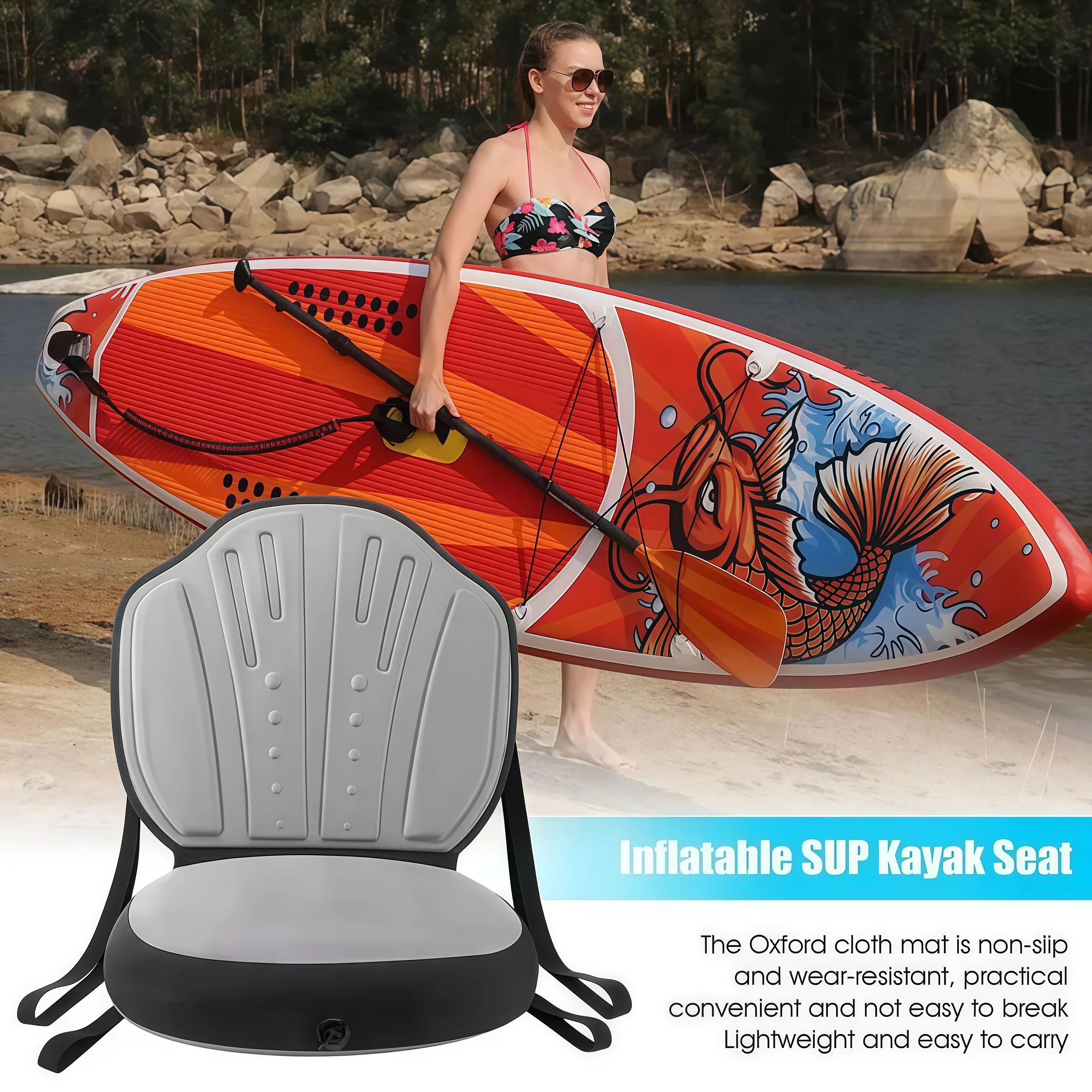High Quality Inflatable SUP Kayak Seat with Back Support Comfortable Canoe Boat Seats Oxford Cloth Cushion for Fishing outdoor
High Quality Inflatable SUP Kayak Seat with Back Support Comfortable Canoe Boat Seats Oxford Cloth Cushion for Fishing outdoor