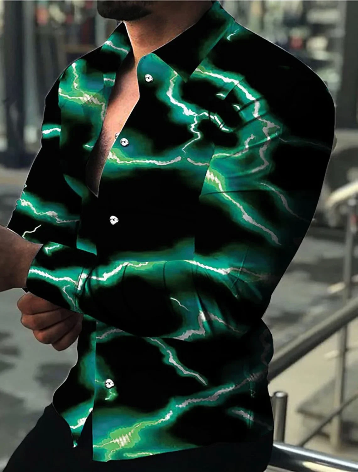 Men's Lightning Print Shirt Formal Shirt Slim Fit Collared Long Sleeve Casual Men's Breathable 3D Digital Printing
Men's Lightning Print Shirt Formal Shirt Slim Fit Collared Long Sleeve Casual Men's Breathable 3D Digital Printing