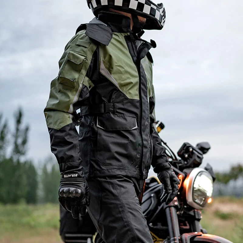 Ultra-Thin Motorcycle Riding Rain Suit for Men - 100% Waterproof & Breathable Jacket with Pants, Lightweight Packable Design 
Ultra-Thin Motorcycle Riding Rain Suit for Men - 100% Waterproof & Breathable Jacket with Pants, Lightweight Packable Design