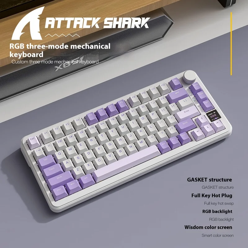 Attack Shark X85 Pro Three-Mode Rgb Bluetooth Wireless Keyboard Hot Swap Mechanical Keyboard Large Capacity Lithium Battery
Attack Shark X85 Pro Three-Mode Rgb Bluetooth Wireless Keyboard Hot Swap Mechanical Keyboard Large Capacity Lithium Battery