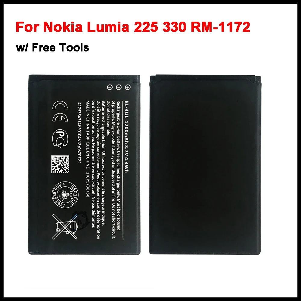 1200mAh BL 4UL BL-4UL Battery For Nokia Lumia 225 330 RM-1172 RM-1011 RM-1126 BATTERY BL4UL 
1200mAh BL 4UL BL-4UL Battery For Nokia Lumia 225 330 RM-1172 RM-1011 RM-1126 BATTERY BL4UL