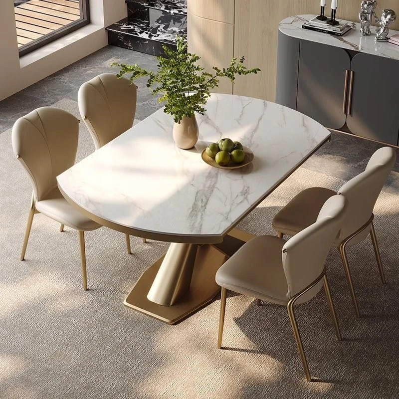 Luxury stone rock slab dining table retractable square into round Italian light luxury simple induction cooker household small
Luxury stone rock slab dining table retractable square into round Italian light luxury simple induction cooker household small