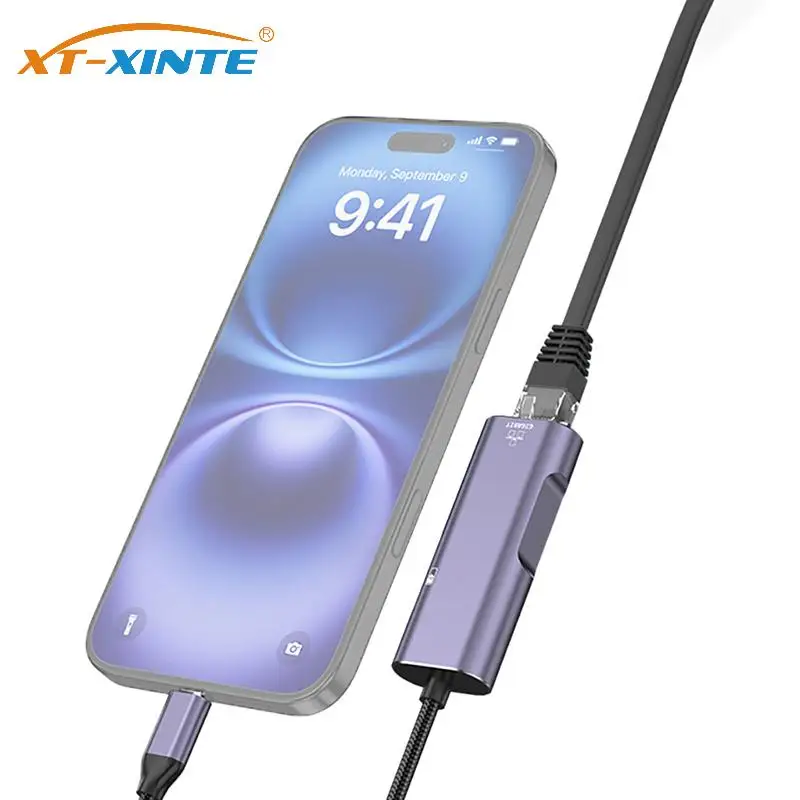 USB C Network Cable Converter with PD100W Fast Charging Port 1000Mbps Type C to Ethernet RJ45 Lan Gigabit Adapter For PC Laptop
USB C Network Cable Converter with PD100W Fast Charging Port 1000Mbps Type C to Ethernet RJ45 Lan Gigabit Adapter For PC Laptop