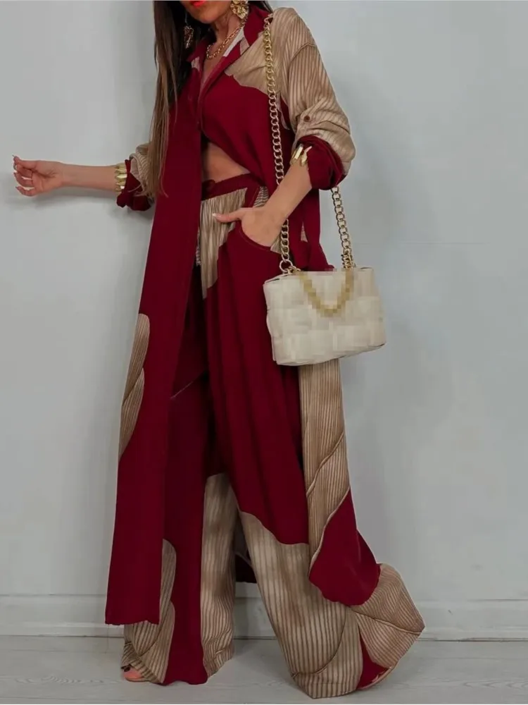 2025 Spring Summer Fashion Patchwork Print Two Piece Sets Women V-neck Long Sleeve Buttons Shirt Wide Leg Pants Casual Loose Set
2025 Spring Summer Fashion Patchwork Print Two Piece Sets Women V-neck Long Sleeve Buttons Shirt Wide Leg Pants Casual Loose Set