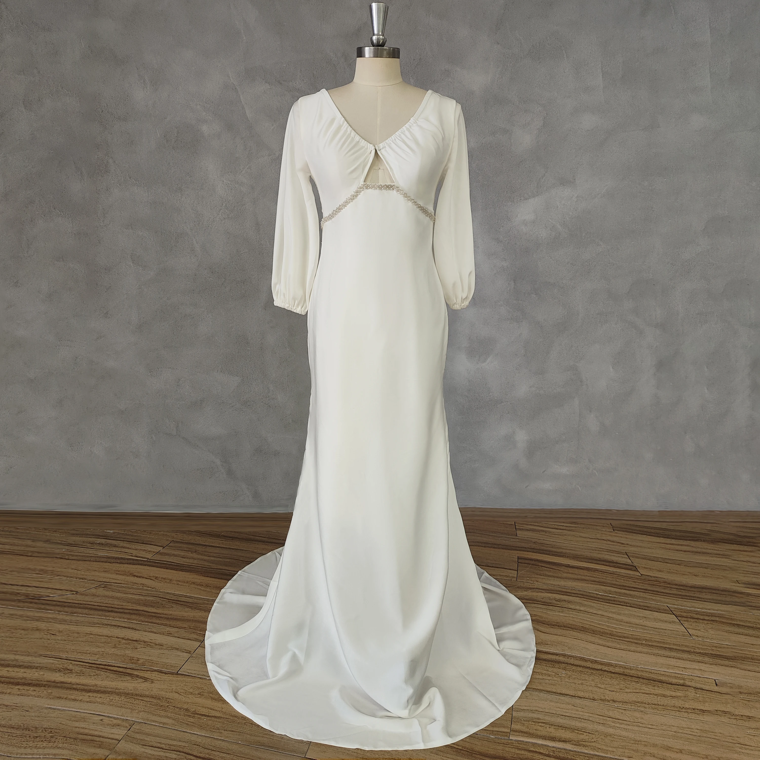 DIDEYTTAWL Real Picture Elegant V-Neck Cut Out Puff Sleeves Beaded Mermaid Wedding Dress Open Back Court Train Bridal Gown
DIDEYTTAWL Real Picture Elegant V-Neck Cut Out Puff Sleeves Beaded Mermaid Wedding Dress Open Back Court Train Bridal Gown