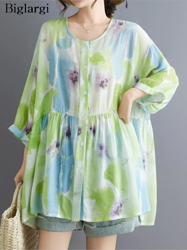 Oversized Spring Summer Shirts Women Graffiti Print Fashion Ruffle Ladies Blouses Casual Loose Woman Shirt
Oversized Spring Summer Shirts Women Graffiti Print Fashion Ruffle Ladies Blouses Casual Loose Woman Shirt