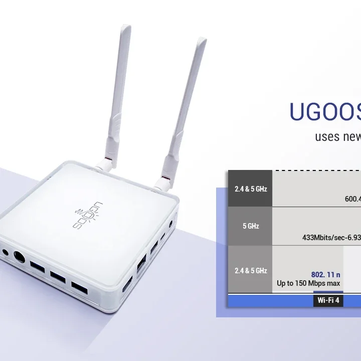 UGOOS AM7 Amlogic S905X4 Android 11 Smart TV Box AV1 4GB DDR4 32GB ROM Type-C WiFi 6 1000M BT5.0 4K HD Android 11.0 Media Player
UGOOS AM7 Amlogic S905X4 Android 11 Smart TV Box AV1 4GB DDR4 32GB ROM Type-C WiFi 6 1000M BT5.0 4K HD Android 11.0 Media Player
