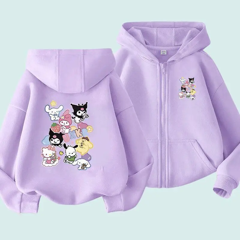 Новая толстовка с капюшоном Sanrio Hello Kitty для девочек Kawaii, топы с длинными рукавами в стиле аниме Kuromi, подходит для одежды для девочек, подарок для детей
Новая толстовка с капюшоном Sanrio Hello Kitty для девочек Kawaii, топы с длинными рукавами в стиле аниме Kuromi, подходит для одежды для девочек, подарок для детей