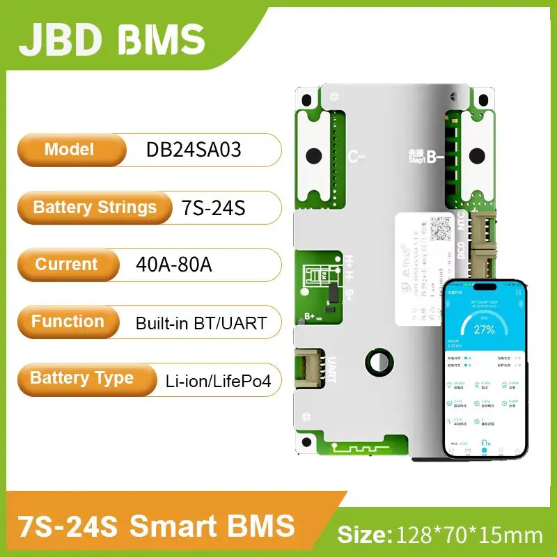 JBD Smart BMS Встроенный BT 7-24S 24 В 36 В 48 В 60 В 72 В 84 В 96 В 40 А 100 А 120 А 200 А LiFePO4 Литий-ионный Blance BMS с подогревом UART
JBD Smart BMS Встроенный BT 7-24S 24 В 36 В 48 В 60 В 72 В 84 В 96 В 40 А 100 А 120 А 200 А LiFePO4 Литий-ионный Blance BMS с подогревом UART
