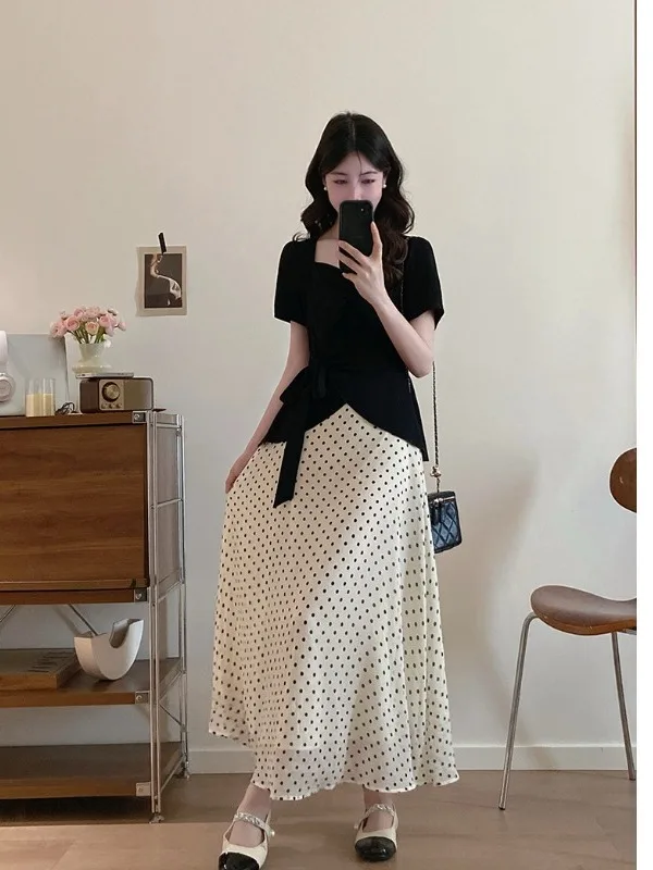 plus Size Polka Dot Short Sleeve Dress Women's Summer New Waist Cinched Patchwork Long Dress Hepburn Style Korean Version Sli...
plus Size Polka Dot Short Sleeve Dress Women's Summer New Waist Cinched Patchwork Long Dress Hepburn Style Korean Version Sli...