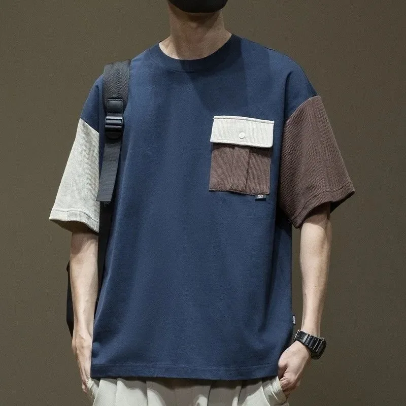Men's Color Block Patchwork T-shirt Casual Loose Short Sleeve Crew Neck Tee With Contrast Pocket
Men's Color Block Patchwork T-shirt Casual Loose Short Sleeve Crew Neck Tee With Contrast Pocket