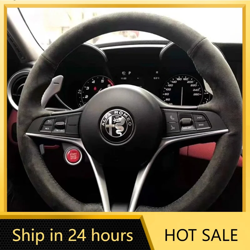 Car Stickers Hand-stitched Non-slip Suede Car Steering Wheel Cover For Alfa Romeo Giulia Stelvio 2015-2018 Auto Parts
Car Stickers Hand-stitched Non-slip Suede Car Steering Wheel Cover For Alfa Romeo Giulia Stelvio 2015-2018 Auto Parts