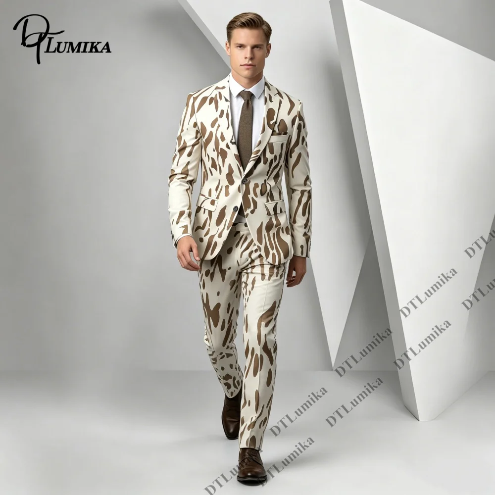 Unique Two-Piece Men Suit Irregular Cow Print One Button Blazer Trousers Studio Photoshoot Stage Performance Prom Retro Suits
Unique Two-Piece Men Suit Irregular Cow Print One Button Blazer Trousers Studio Photoshoot Stage Performance Prom Retro Suits