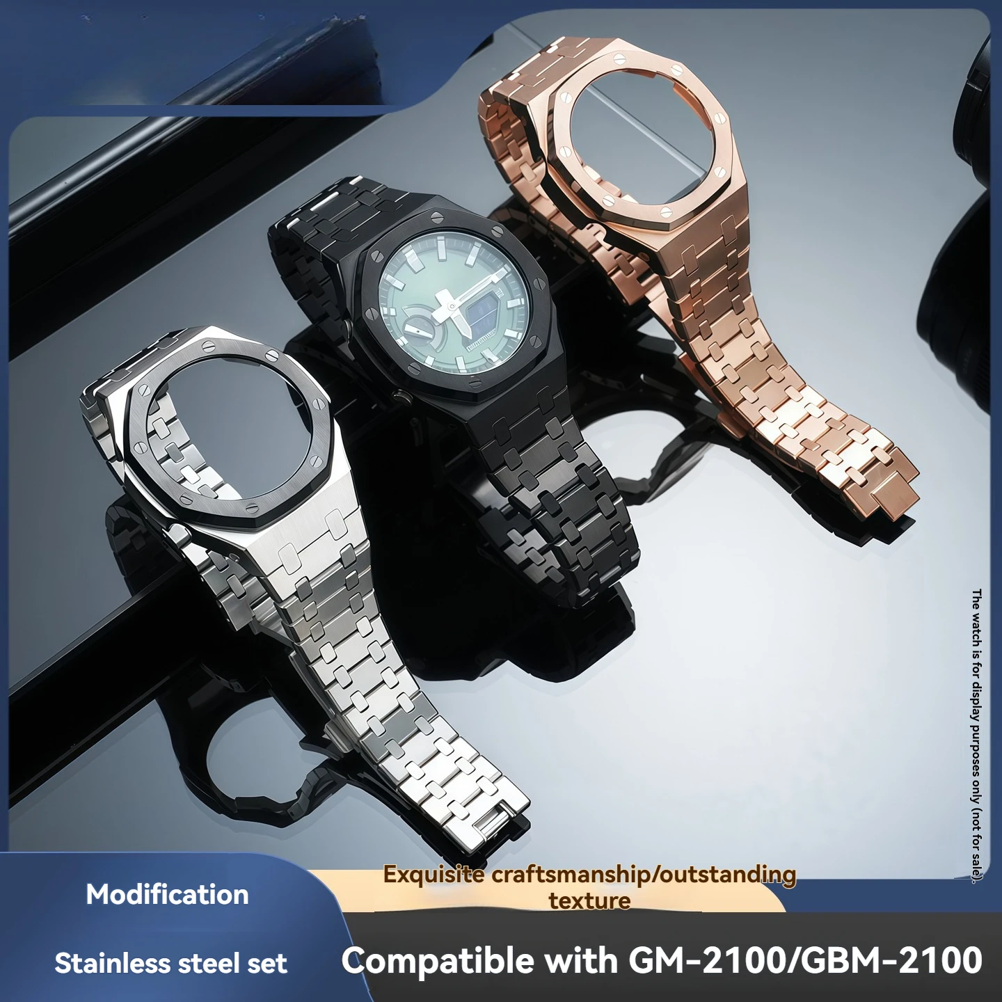 304 stainless steel metal shell case mod kit for Casio Octagonal Farm Oak GM-2100/GBM-2100 stainless steel case + strap
304 stainless steel metal shell case mod kit for Casio Octagonal Farm Oak GM-2100/GBM-2100 stainless steel case + strap