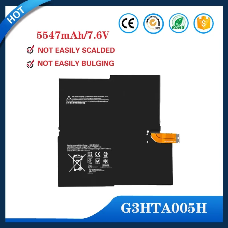 Аккумулятор для ноутбука высокой емкости для Microsoft Surface Pro 3 1631 PC Series G3HTA005H G3HTA009H MS011301-PLP22T02 7.6V 5547mAh
Аккумулятор для ноутбука высокой емкости для Microsoft Surface Pro 3 1631 PC Series G3HTA005H G3HTA009H MS011301-PLP22T02 7.6V 5547mAh