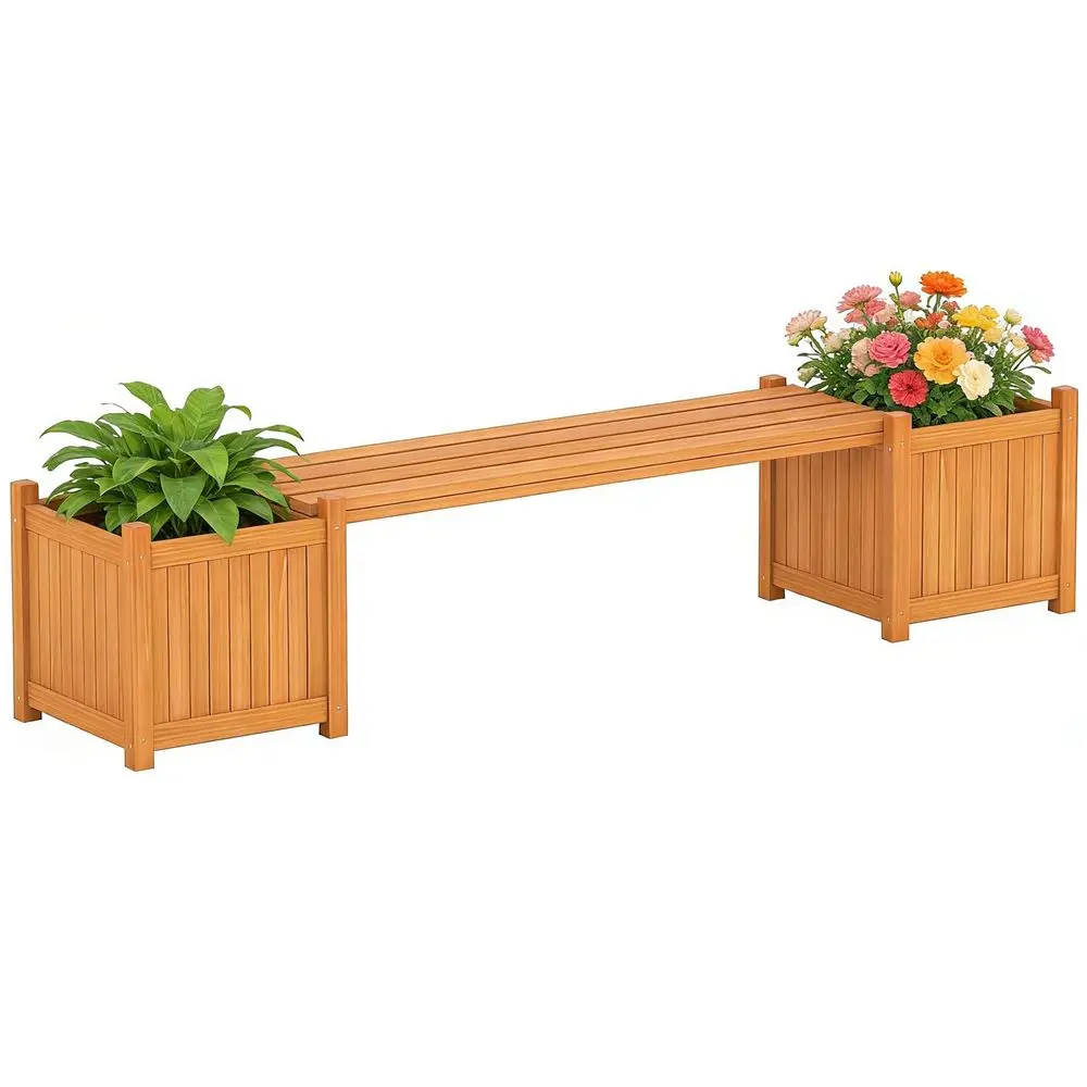 Outdoor Planter Box with Bench, Outdoor Bench with 2 Raised Garden Beds, OpenEnded Base Planter Box, Teak Oil Finish Wood Seat,
Outdoor Planter Box with Bench, Outdoor Bench with 2 Raised Garden Beds, OpenEnded Base Planter Box, Teak Oil Finish Wood Seat,