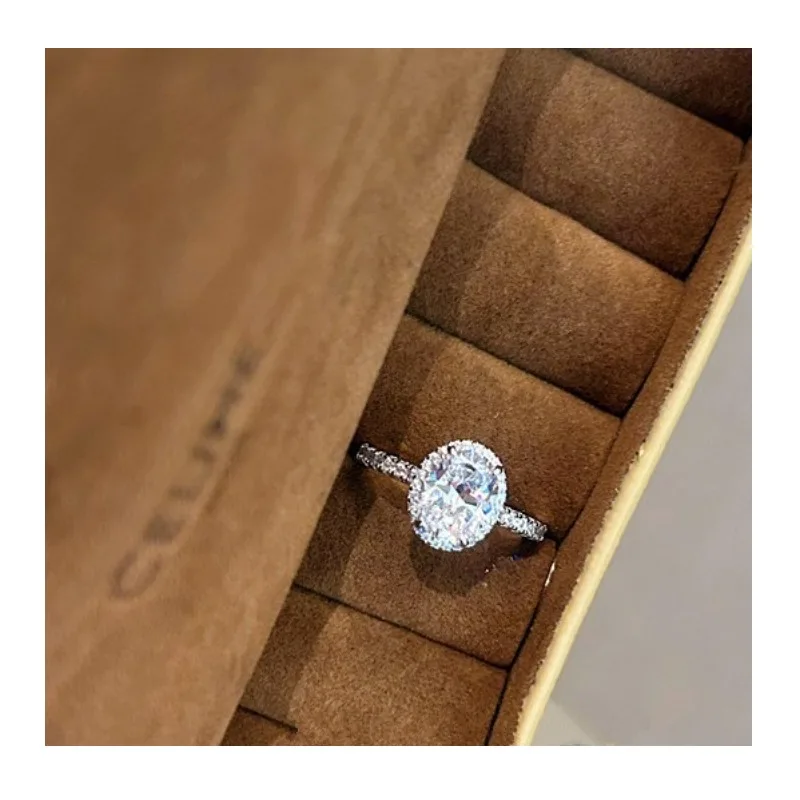Popular Cultivation High Carbon Diamond Ring Inlaid with Oval Pigeon Egg Simple Temperament Diamond Ring for Girlfriend
Popular Cultivation High Carbon Diamond Ring Inlaid with Oval Pigeon Egg Simple Temperament Diamond Ring for Girlfriend