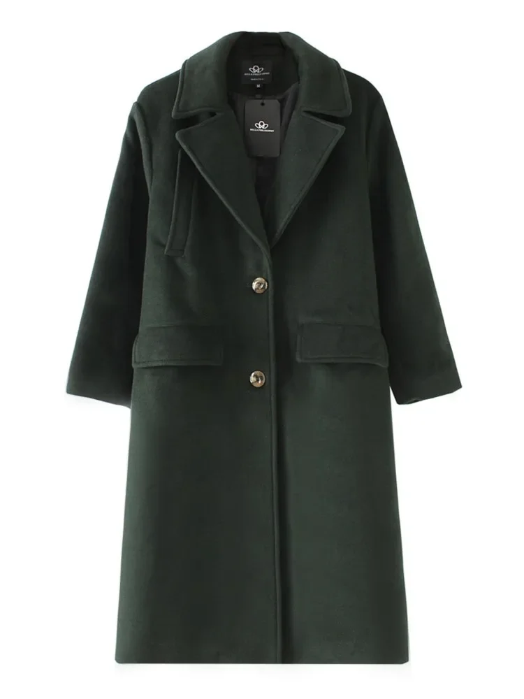 Winter Solid Wool Blends Coat Women Turn-down Collar Mid-length Jacket Ladies Straight Casual Wool Overcoat Female Clothing
Winter Solid Wool Blends Coat Women Turn-down Collar Mid-length Jacket Ladies Straight Casual Wool Overcoat Female Clothing