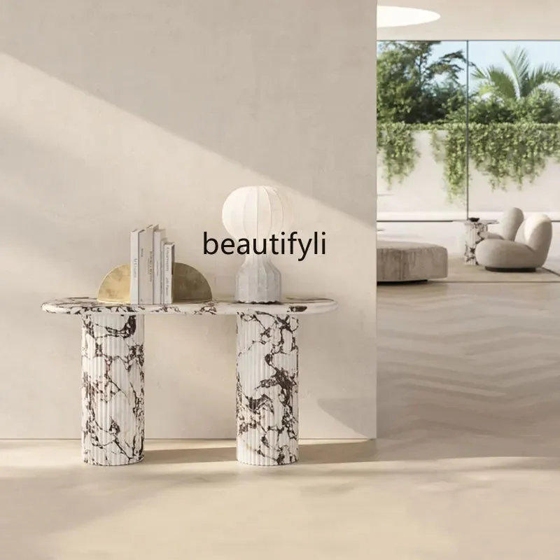 Italian style, natural marble entrance table French retro minimalist designer small apartment entrance table
Italian style, natural marble entrance table French retro minimalist designer small apartment entrance table