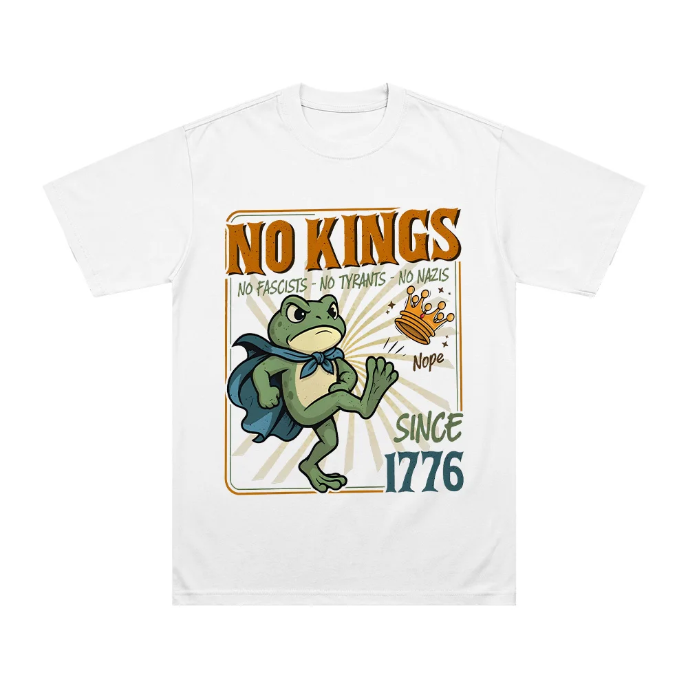 No Kings Since 1776 Comfort T-shirts Portland Frog Resist Protest Graphic T Shirts Cotton High Quality Tee Women Men Clothes Y2K
No Kings Since 1776 Comfort T-shirts Portland Frog Resist Protest Graphic T Shirts Cotton High Quality Tee Women Men Clothes Y2K