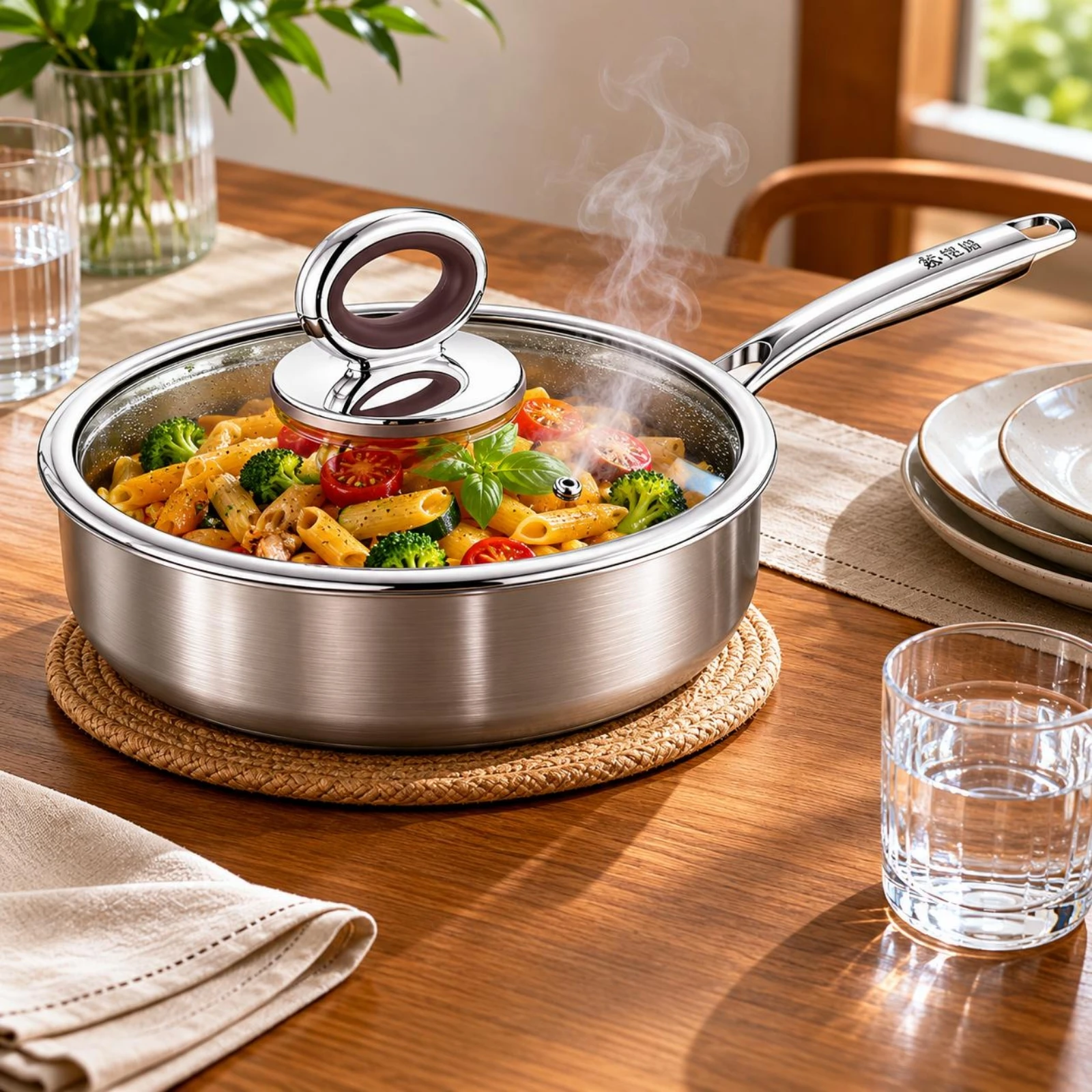 Stainless Steel Skillet with Lid Fluorinewithout Stainless Steel Frying Pan Induction Frying Pan Long Handle Cookware Wide
Stainless Steel Skillet with Lid Fluorinewithout Stainless Steel Frying Pan Induction Frying Pan Long Handle Cookware Wide