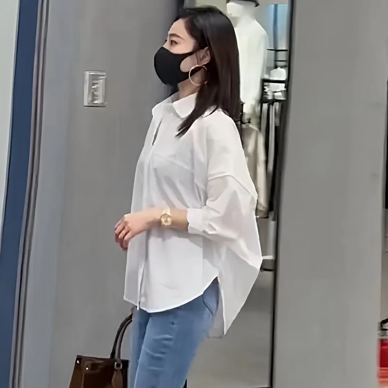 Women Summer Casual Blouse Mid Sleeve Loose Y2k Chic Irregular Korean Vacation Oversized Streetwear Shirt Tops
Women Summer Casual Blouse Mid Sleeve Loose Y2k Chic Irregular Korean Vacation Oversized Streetwear Shirt Tops