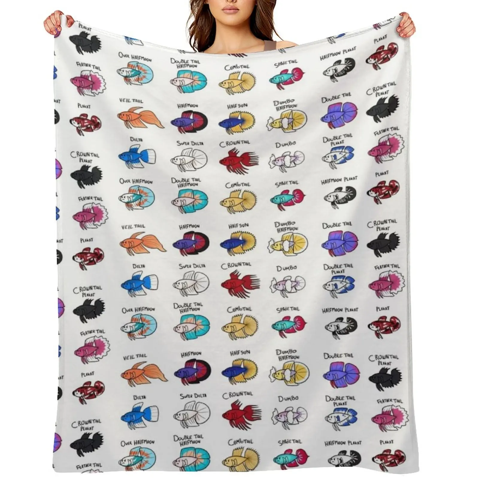 Betta tail types ( color ) Throw Blanket Warm cosplay anime Summer Beddings manga Blankets
Betta tail types ( color ) Throw Blanket Warm cosplay anime Summer Beddings manga Blankets