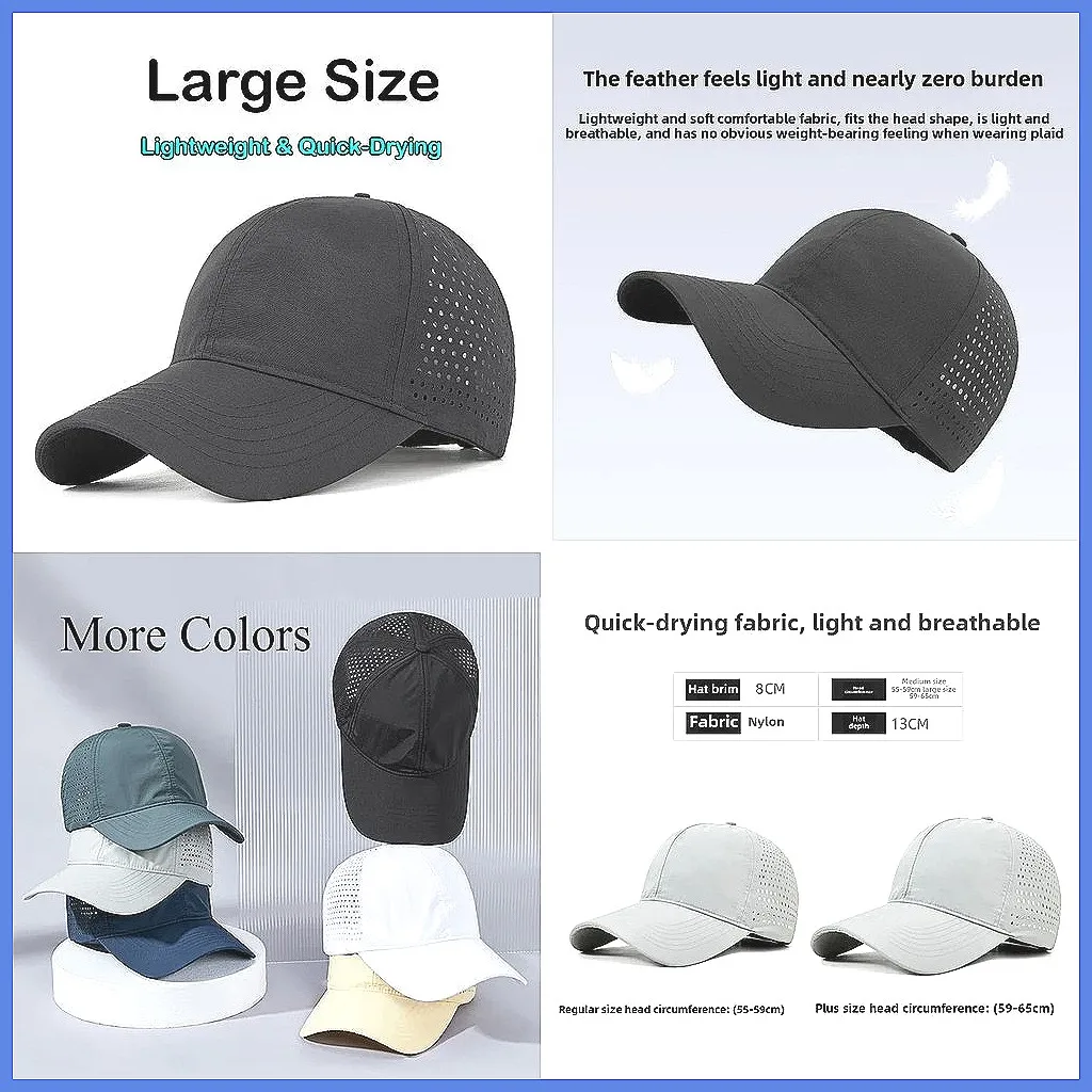 Oversized Breathable Mesh Baseball Cap for Men, Quick-Dry Sport Trucker Hat for Big Head Summer Outdoor
Oversized Breathable Mesh Baseball Cap for Men, Quick-Dry Sport Trucker Hat for Big Head Summer Outdoor