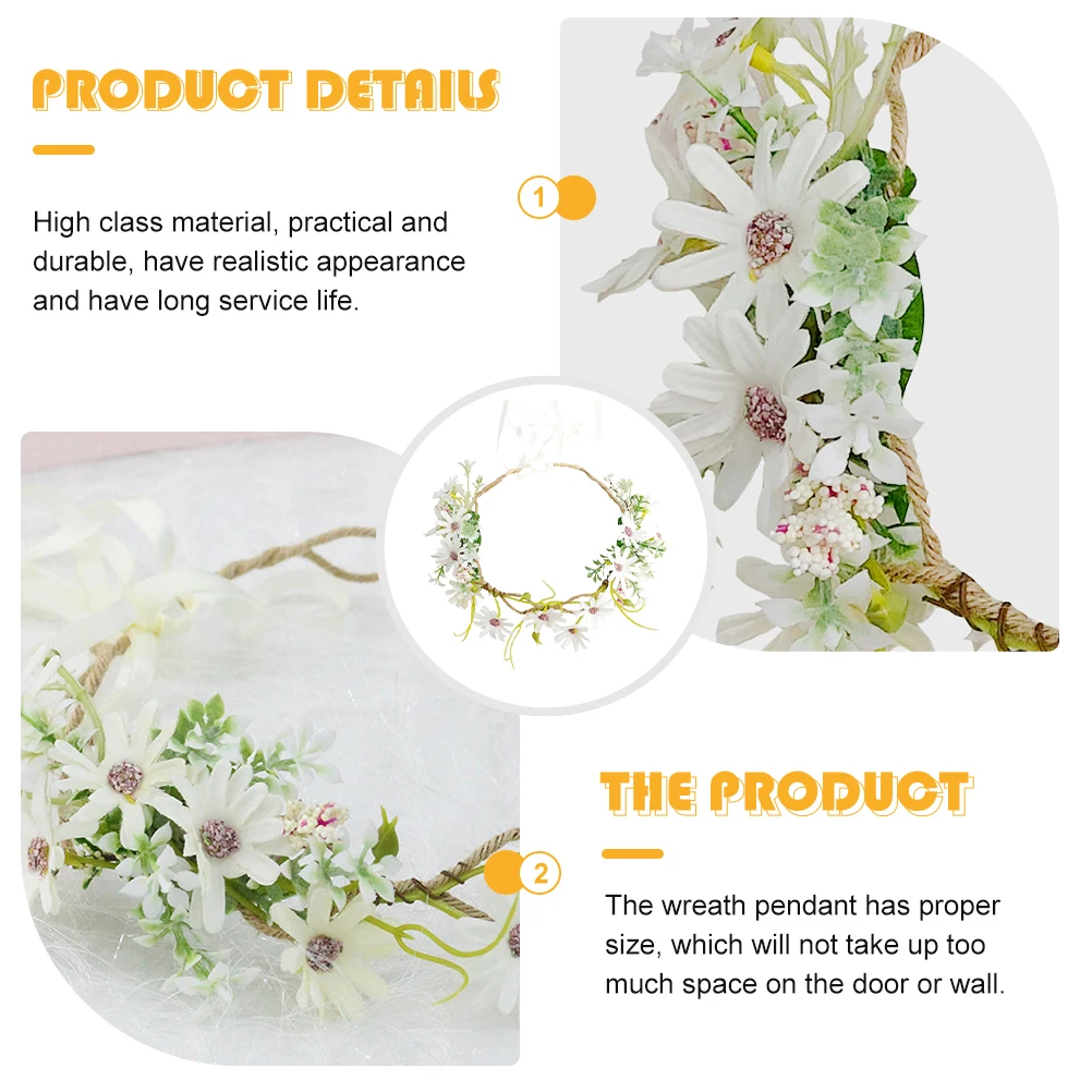Artificial White Daisy Wreath Decor Faux Spring Wedding Ribbon Practical Realistic Long Service Bright Color
Artificial White Daisy Wreath Decor Faux Spring Wedding Ribbon Practical Realistic Long Service Bright Color