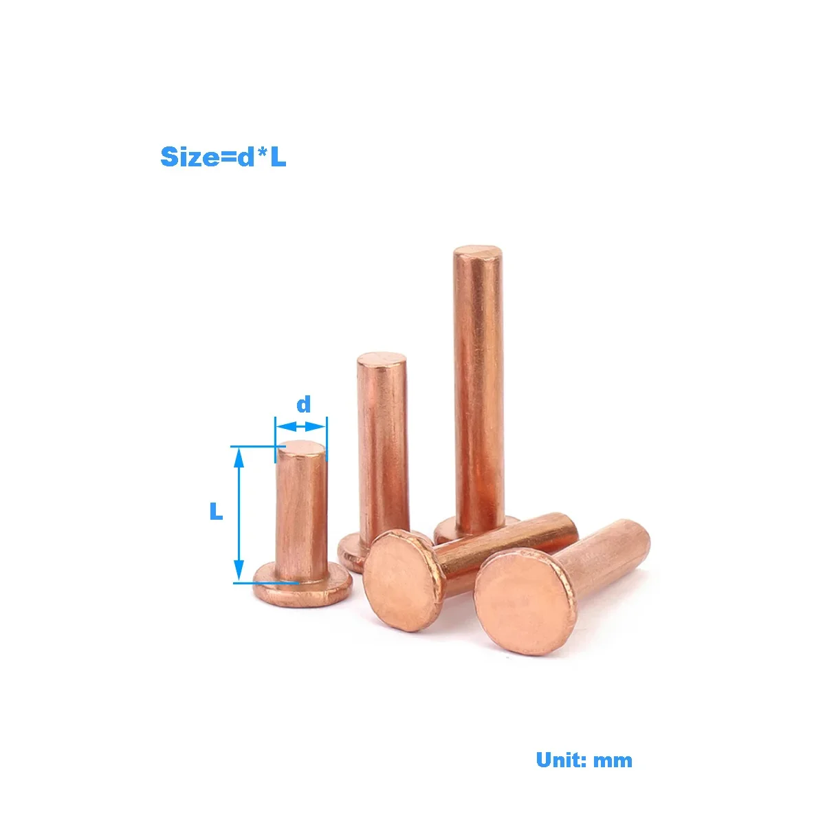 Pure Purple Copper Impact Type Solid Flat Head Rivet / Flat Cap Copper Nail M2M2.5M3M4M5M6M8
Pure Purple Copper Impact Type Solid Flat Head Rivet / Flat Cap Copper Nail M2M2.5M3M4M5M6M8