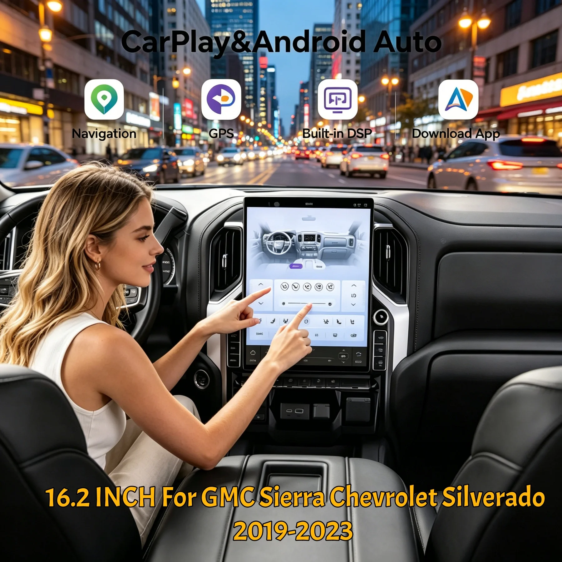 16.2 Android Auto Car Radio Wireless Carplay For GMC Sierra Chevrolet Silverado 2019-2023 Stere GPS Navigation Multimedia Player
16.2 Android Auto Car Radio Wireless Carplay For GMC Sierra Chevrolet Silverado 2019-2023 Stere GPS Navigation Multimedia Player