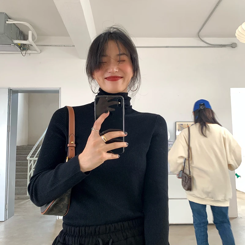 Women's High Collar Knitted Base irt ort Sve Slim Fit Sweater Organic Cotton Commute Sle Simple Design Long Sve
Women's High Collar Knitted Base irt ort Sve Slim Fit Sweater Organic Cotton Commute Sle Simple Design Long Sve
