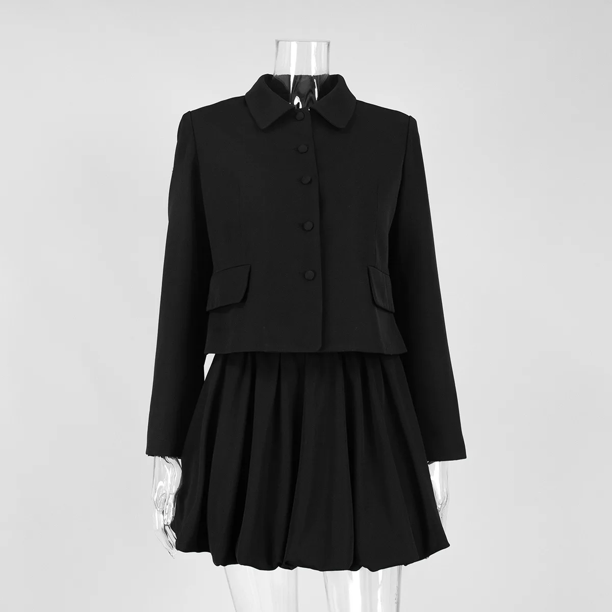 Autumn New Lady Commuter Suits Black Single Breasted Slim Suit Coat+High Waist A-Line Mini Skirt Women Two Piece Sets
Autumn New Lady Commuter Suits Black Single Breasted Slim Suit Coat+High Waist A-Line Mini Skirt Women Two Piece Sets