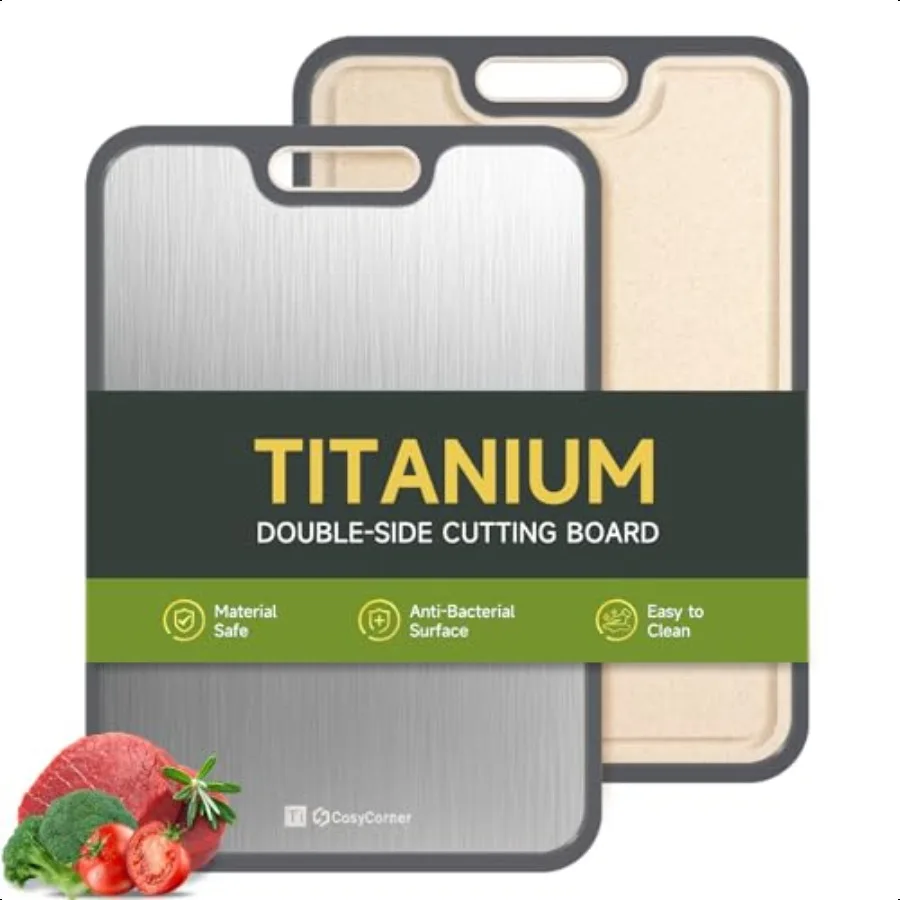 Титановая разделочная доска для кухонных разделочных досок, большая двухсторонняя разделочная доска из чистого титана, пшеничная солома, полипропилен 15,2 × 10,4
Титановая разделочная доска для кухонных разделочных досок, большая двухсторонняя разделочная доска из чистого титана, пшеничная солома, полипропилен 15,2 × 10,4