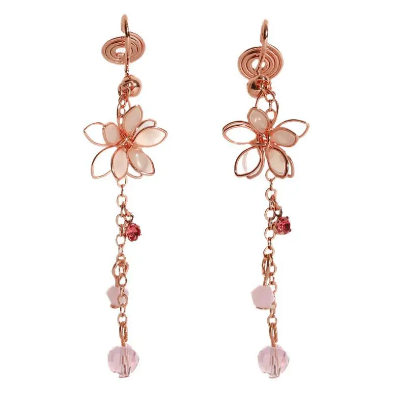 925 Silver Spring Pink Hollow-out Five-petaled Flower Fringed Earrings Without Ear Piercing For Her Party Gift
925 Silver Spring Pink Hollow-out Five-petaled Flower Fringed Earrings Without Ear Piercing For Her Party Gift