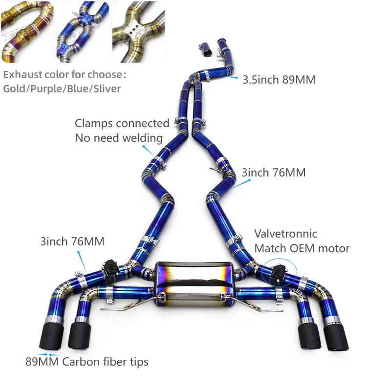 Custom Exhaust Titanium Pipe Muffler For BMW M340/M440 G20/G22 3.0T 2019-2024 Lightweight Valvetronic Catback Exhaust System
Custom Exhaust Titanium Pipe Muffler For BMW M340/M440 G20/G22 3.0T 2019-2024 Lightweight Valvetronic Catback Exhaust System