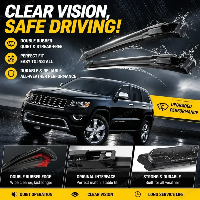 For Jeep Cherokee Compass Grand Cherokee Liberty Double Rubber Windshield Wiper Blades Front Replacement Accessories Heavy
For Jeep Cherokee Compass Grand Cherokee Liberty Double Rubber Windshield Wiper Blades Front Replacement Accessories Heavy