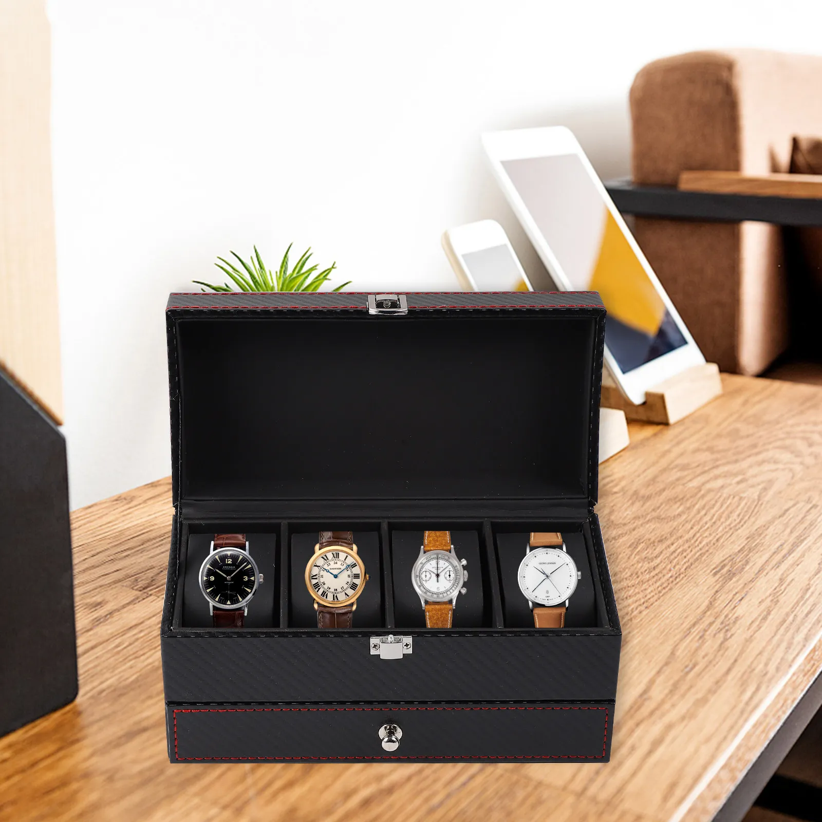 1Pcs Jewelry Box PU Durable Watch Storage Case Organizer Display Fashion Gift for Jewelry Storage Watch Box
1Pcs Jewelry Box PU Durable Watch Storage Case Organizer Display Fashion Gift for Jewelry Storage Watch Box