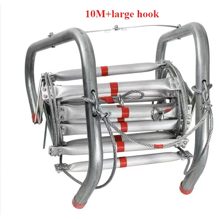 10m Aluminum Alloy Household Fire Escape Ladder Folding Wire Rope Ladder Fire Rescue Stainless Steel Ladder
10m Aluminum Alloy Household Fire Escape Ladder Folding Wire Rope Ladder Fire Rescue Stainless Steel Ladder