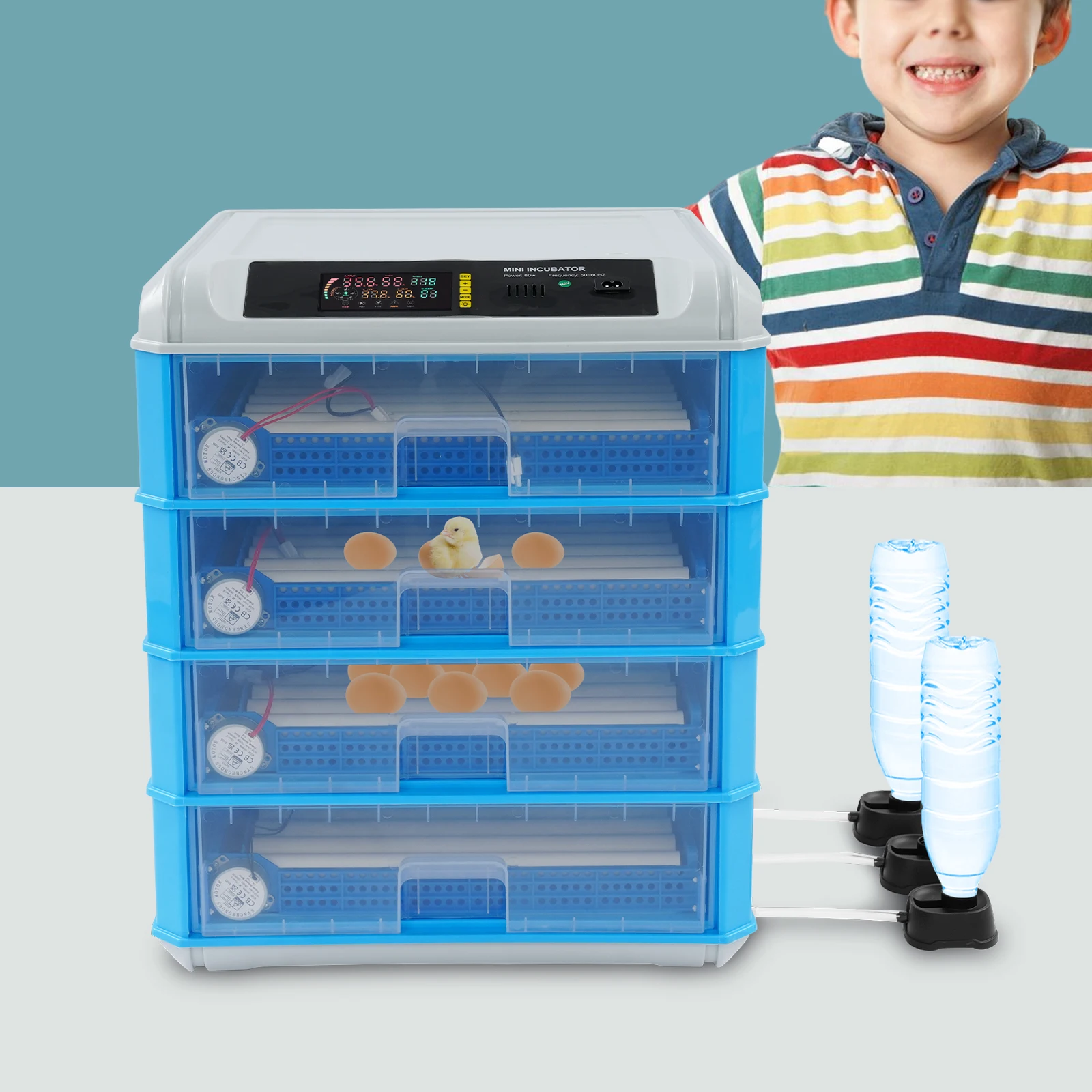 Инкубатор для яиц 256, инкубационная машина с автоматическим поворотом яиц, светодиодным дисплеем, регулируемой температурой и влажностью для цыплят, уток
Инкубатор для яиц 256, инкубационная машина с автоматическим поворотом яиц, светодиодным дисплеем, регулируемой температурой и влажностью для цыплят, уток