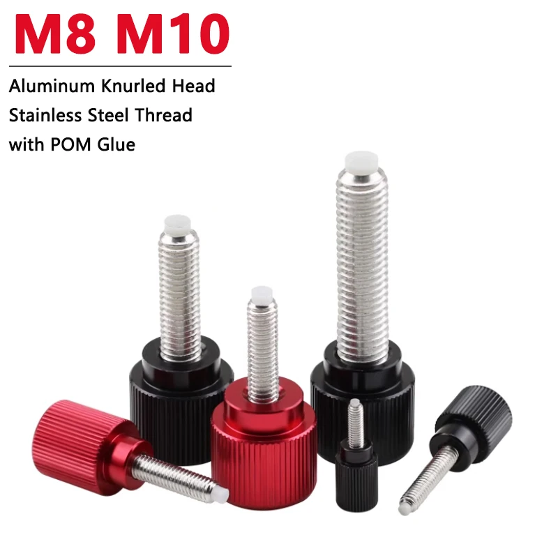 1pc M8 M10 Aluminum Thumb Screw Aluminum Alloy Knurled Head + Stainless Steel Thread with POM Buffer Glue Hand Tighten Bolt
1pc M8 M10 Aluminum Thumb Screw Aluminum Alloy Knurled Head + Stainless Steel Thread with POM Buffer Glue Hand Tighten Bolt