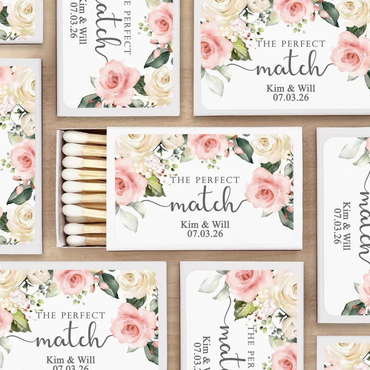 Wedding Matches, Perfect Match Matches, Personalized Matchboxes, Watercolor Floral Matches -Set of 50
Wedding Matches, Perfect Match Matches, Personalized Matchboxes, Watercolor Floral Matches -Set of 50