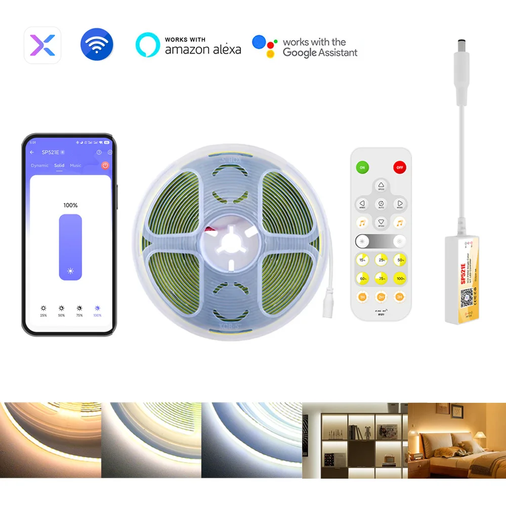 Светодиодная лента WiFi COB RF Пульт дистанционного управления 12 В с регулируемой яркостью 1 м 2 м 3 м 5 м Теплый белый светильник для гардероба 3000 К для Alexa Google Assistant
Светодиодная лента WiFi COB RF Пульт дистанционного управления 12 В с регулируемой яркостью 1 м 2 м 3 м 5 м Теплый белый светильник для гардероба 3000 К для Alexa Google Assistant