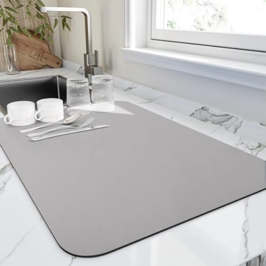 Dish Drying Mat for Kitchen Counter, Heat Resistant Drainer Mats with Non-slip Rubber Backed, Hide Stain Kitchen Super Absorben
Dish Drying Mat for Kitchen Counter, Heat Resistant Drainer Mats with Non-slip Rubber Backed, Hide Stain Kitchen Super Absorben