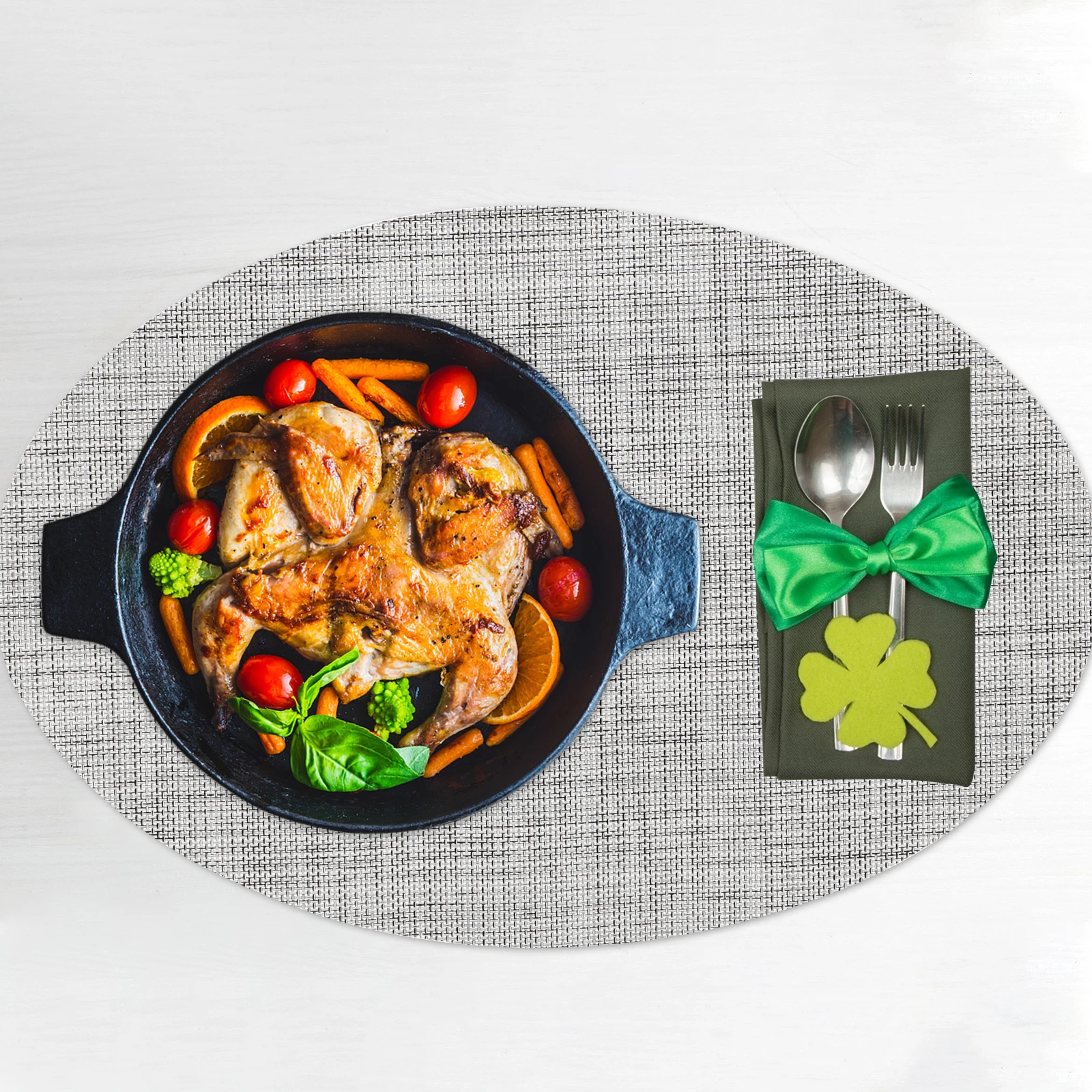 4 Pcs Heat Resistant Placemats Oval Table Mats Thickened PVC Desk Mat Coffee Cup Fork Mat Washable Protects Tabletop
4 Pcs Heat Resistant Placemats Oval Table Mats Thickened PVC Desk Mat Coffee Cup Fork Mat Washable Protects Tabletop
