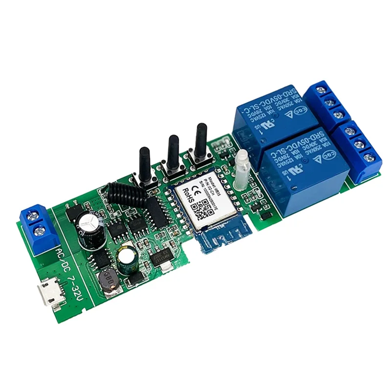 FEB-Tuya Smart WiFi Switch Relay Module 2 CH AC/DC 7-32V RF/APP Wireless Remote Control Smart Home for Alexa Google
FEB-Tuya Smart WiFi Switch Relay Module 2 CH AC/DC 7-32V RF/APP Wireless Remote Control Smart Home for Alexa Google
